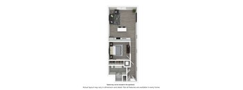 1 Bedroom 1 Bath Floor Plan