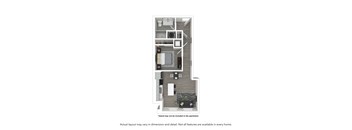 1 Bedroom 1 Bath Floor Plan