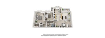 2Bed 2 Bath Floor Plan