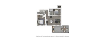 2 Bedroom 2 Bath Floor Plan
