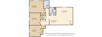 3Bedroom 1Bath Floor Plan