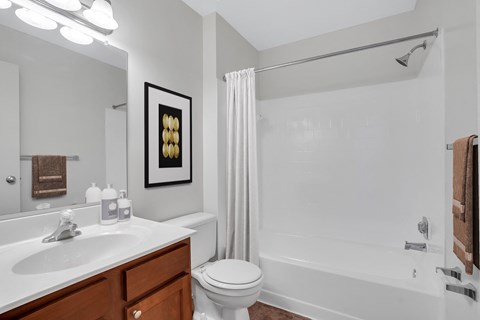 Bathroom, Wood Vanity, Virtually Staged