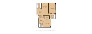 2 Bedroom 2 Bath 1200 Square Foot Floor Plan