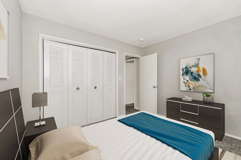 Virtually staged bedroom