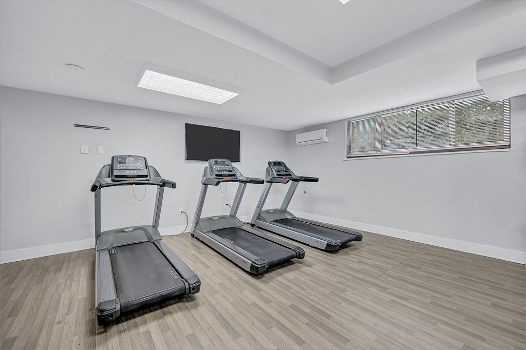 Fitness center treadmills