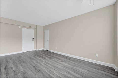 Apartment home interior with vinyl plank flooring