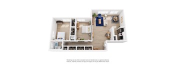 The Century 2x1 Floor Plan 1043 square feet