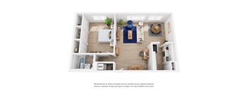 The Alpha 1x1 Floor Plan 790 square feet