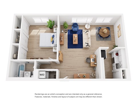 The Alpha 1x1 Floor Plan 790 square feet