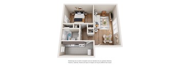 1 Bedroom 1 Bath Floor Plan Langley Terrace