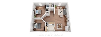2 bedroom 1 bath 810 square foot floor plan