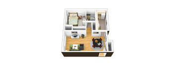 1 bedroom 1 bath floor plan image