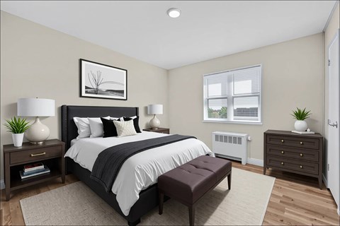 Virtually staged bedroom