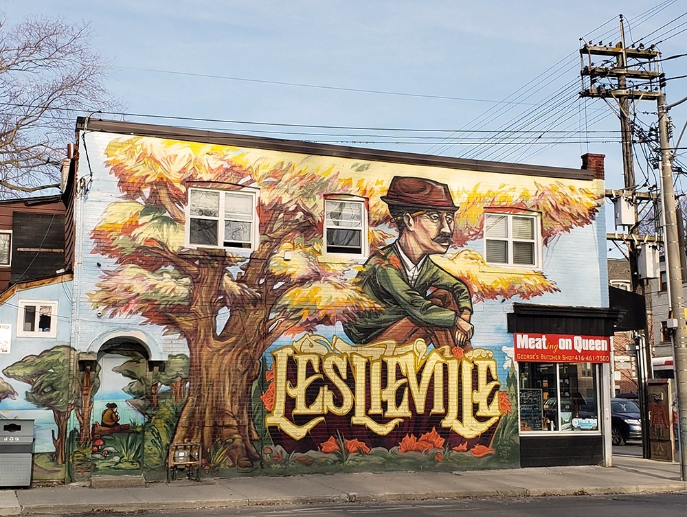 a mural on the side of a building