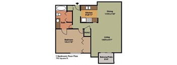 a floor plan of a house with a bedroom and a living room