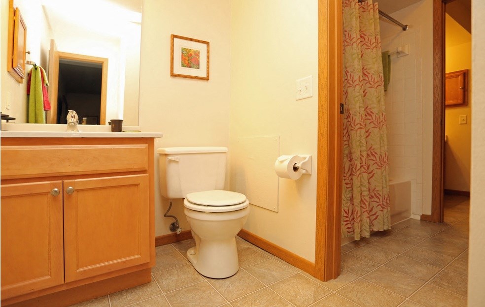 a bathroom with a toilet and a sink