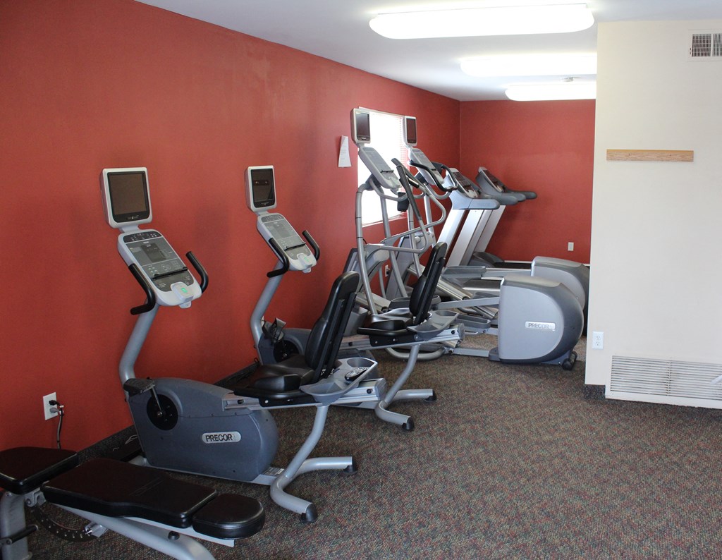a gym with a lot of exercise equipment