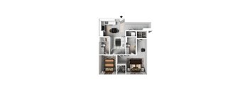 a stylized floor plan of a 2100 sq ft apartment