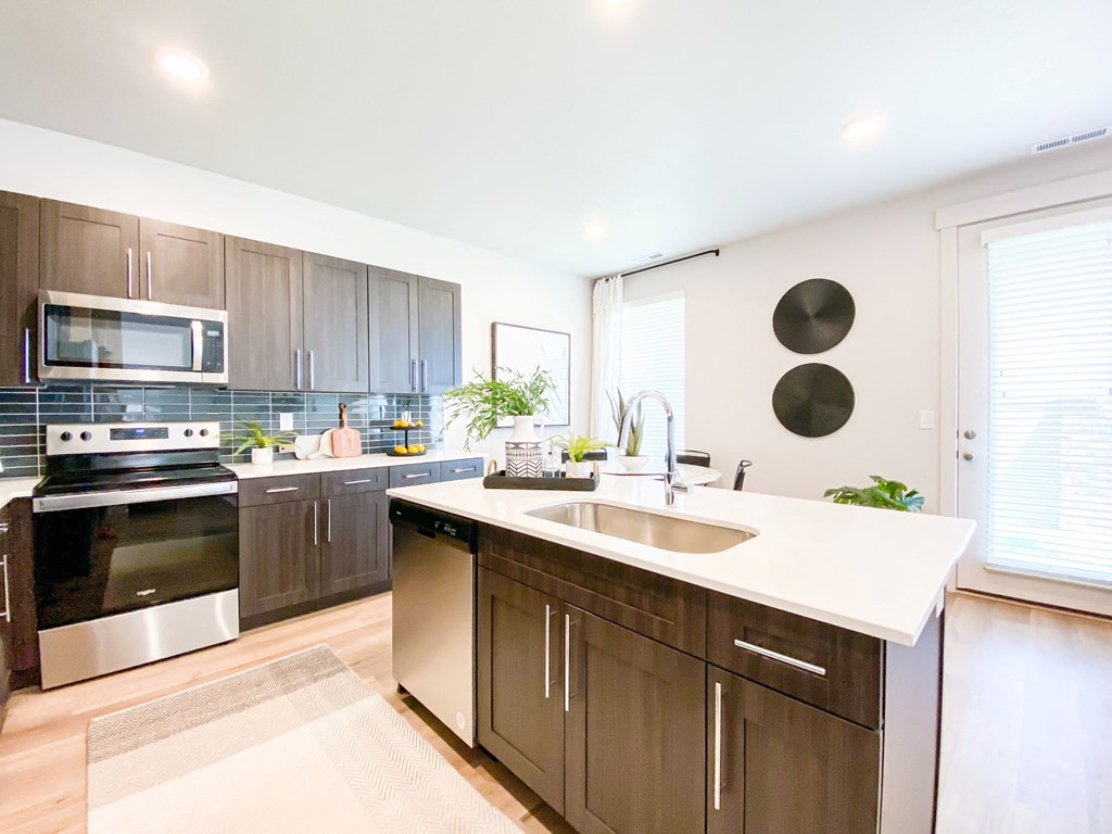 kitchen and dining space