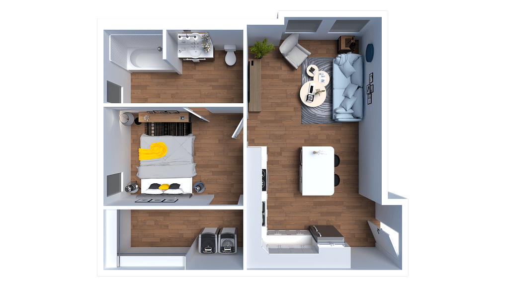 AP1 Lofts - Unit A - 1 Bed ADA - Floor Plan