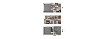 Box Elder 3 Bed 2.5 Bath Townhome 3DF Floor Plan