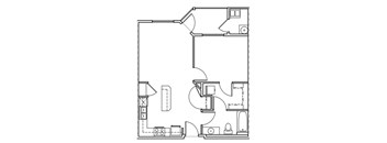 A black and white image of a floor plan of a house.