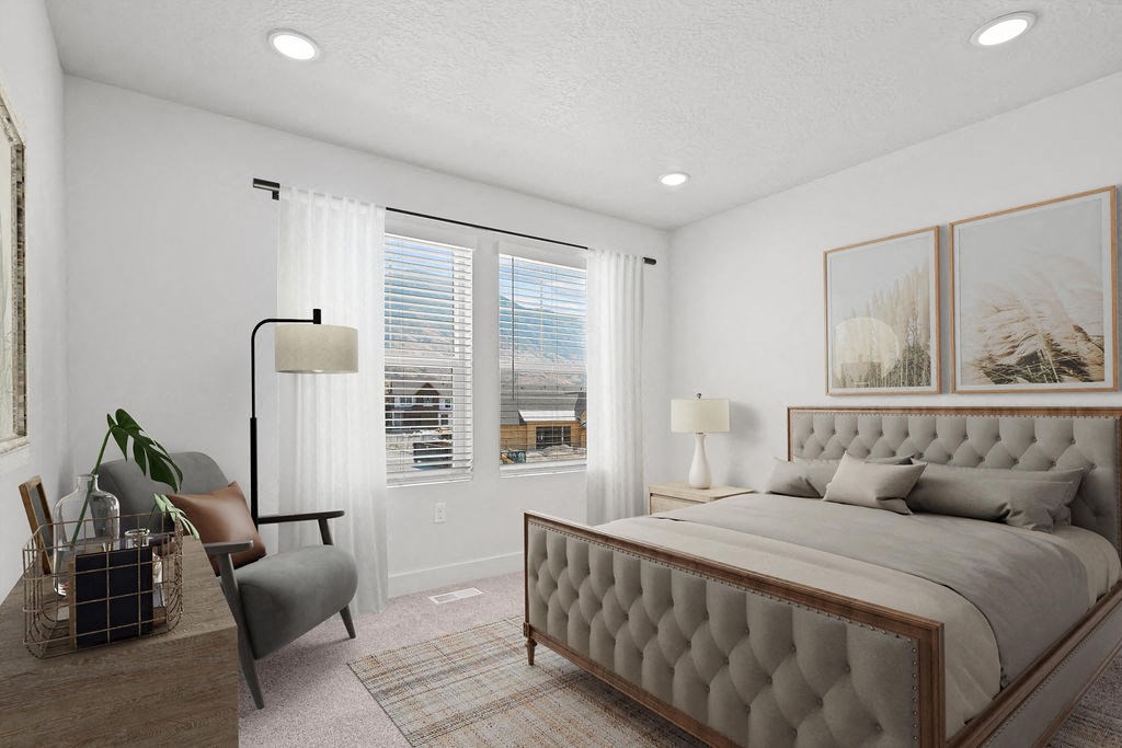 bedroom at Crestview at Highland townhomes in Highland, UT