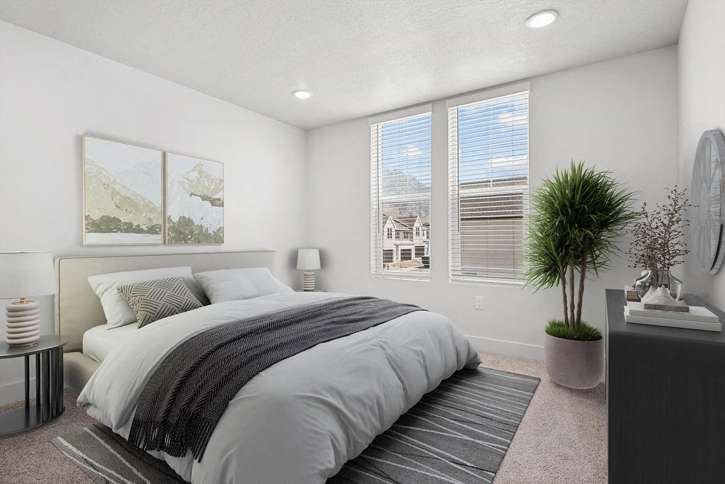 bedroom at Crestview at Highland townhomes in Highland, UT