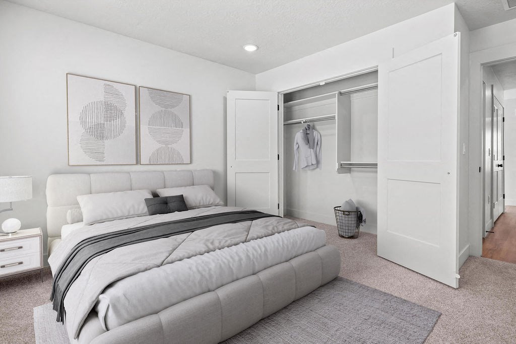 bedroom at Crestview at Highland townhomes in Highland, UT