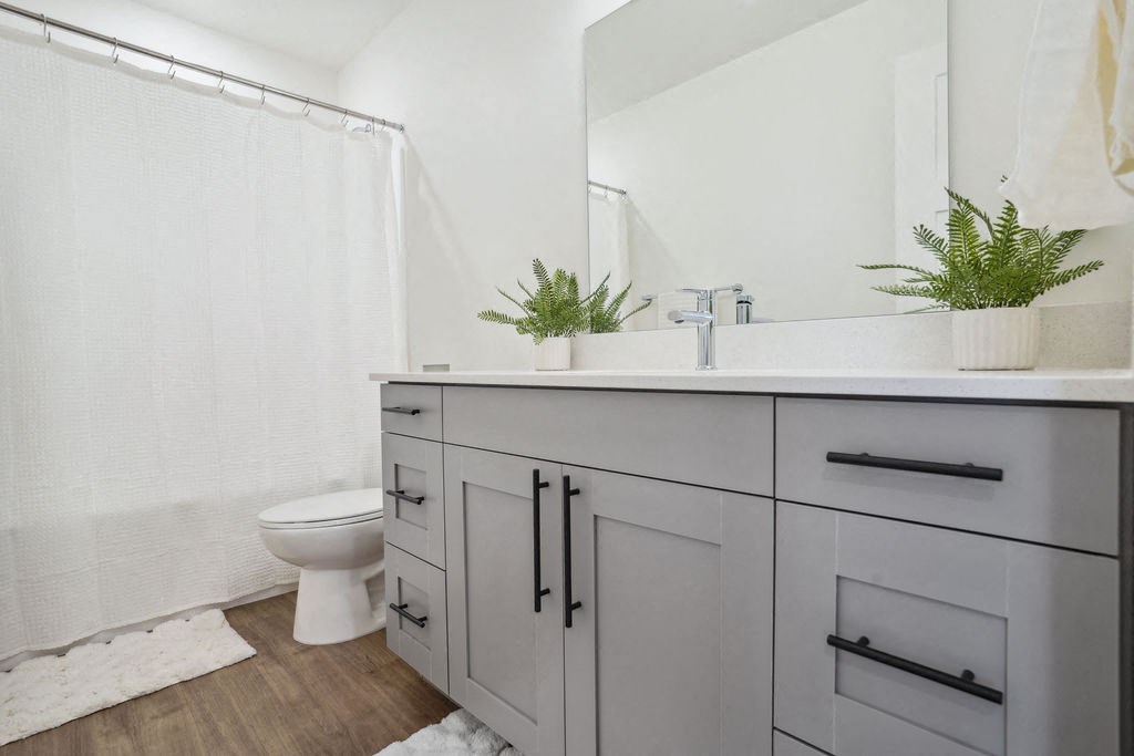 a bathroom with a toilet and a sink and a mirror