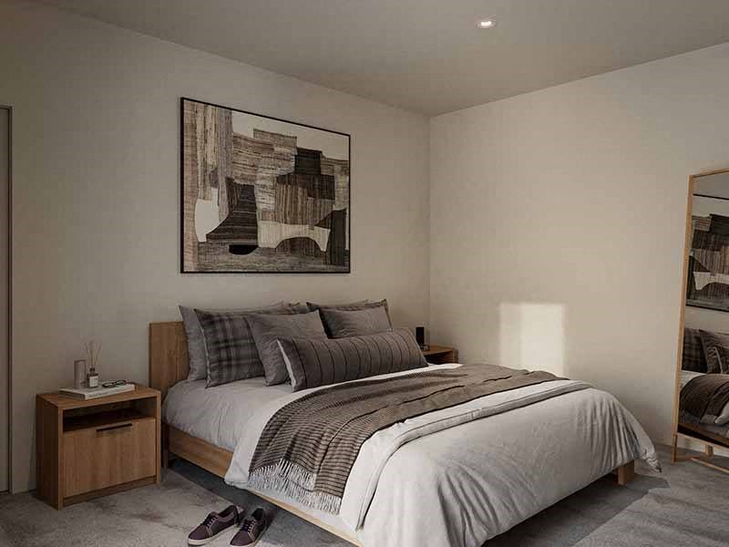 interior photo with digital staging of Lotus Gallacher Apartments in Salt Lake City, UT with luxury apartments for rent