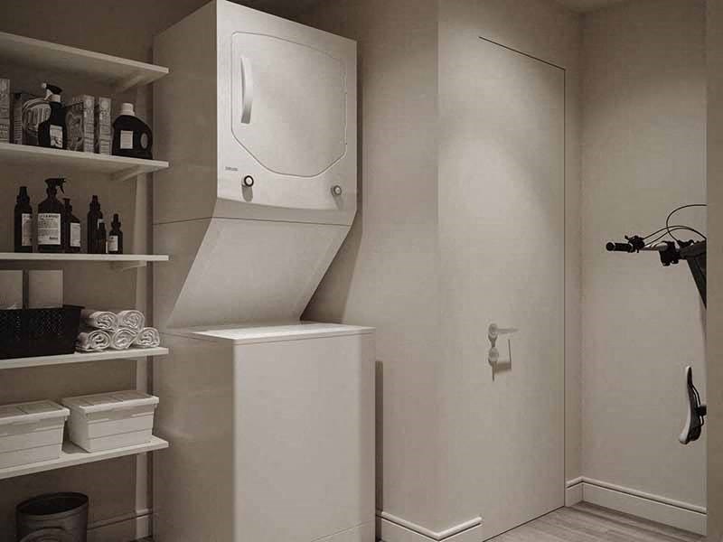 interior photo with digital staging of Lotus Gallacher Apartments in Salt Lake City, UT with luxury apartments for rent