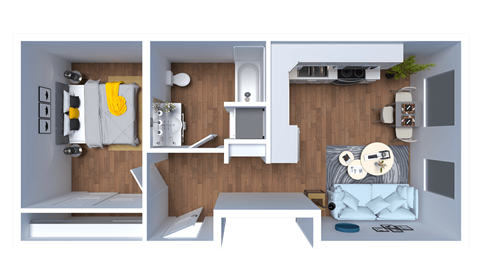 AP1 Lofts - Unit H - 1 Bed - Floor Plan