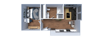 AP1 Lofts - Unit K - 1 Bed - Floor Plan