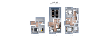 a 3d floor plan of Crestview at Highland townhomes in Highland, UT