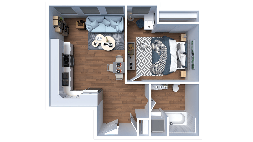 AP1 Lofts - Unit M - 1 Bed - Floor Plan