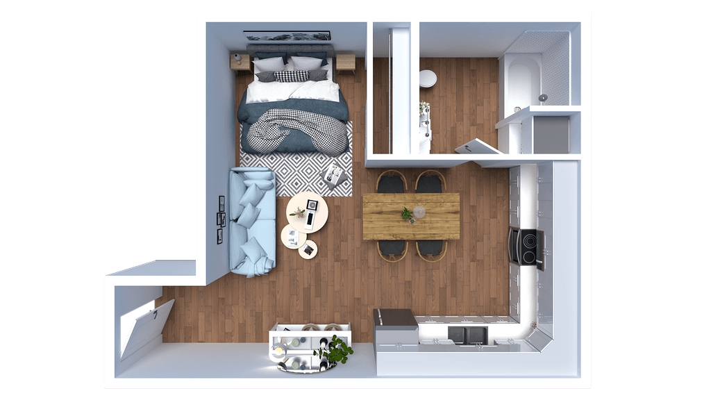 AP1 Lofts - Unit O - Studio - Floor Plan