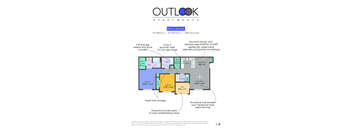 a floor plan of a unit with a bedroom and a living room