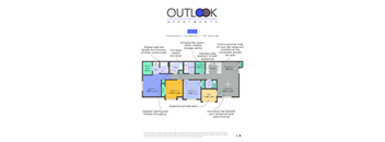 a diagram of a floor plan of outook apartments
