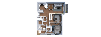a floor plan of a house with a bedroom and a living room