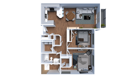 a floor plan of a house with a bedroom and a living room