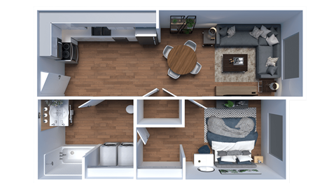 a birds eye view of a floor plan of a house