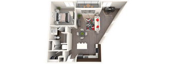 Renaissance_1 Bed 1 Bath_DaVinci Floor Plan