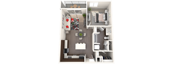 Renaissance_1 Bed 1 Bath_Galileo Floor Plan
