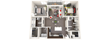 Renaissance_2 Bed 2 Bath_Madelena Floor Plan