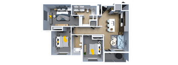 a floor plan of a room with a bed and a bathroom