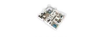 Affinity 56 | Tranquility 3 Bed 2 Bath Apartment | 3D Floor Plan
