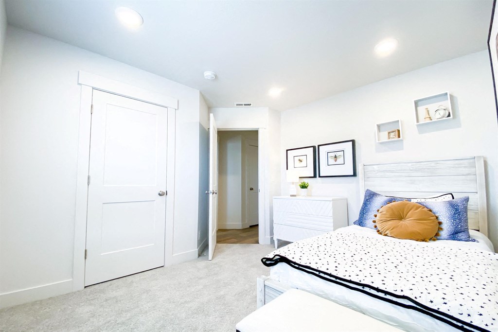 bedroom at Crestview at Highland townhomes in Highland, UT