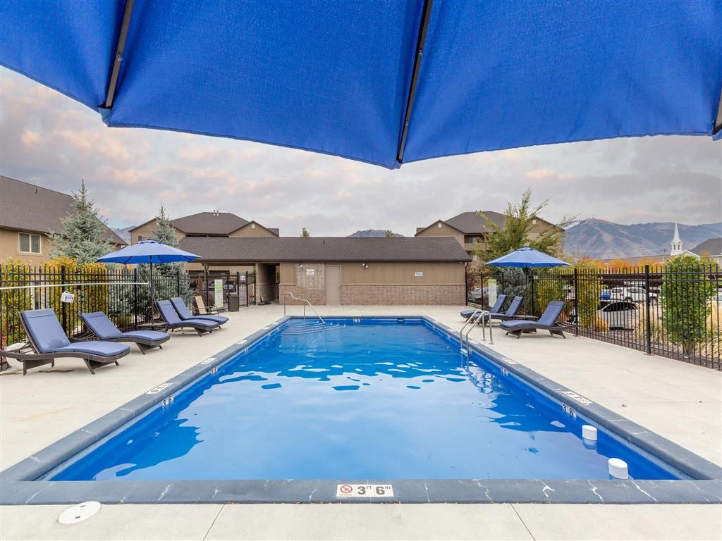 the swimming pool at the apartments for rent