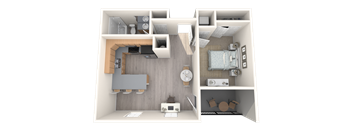 Clearfield Plaza Apartments | 1 Bed 1 Bath Apartment | 3D Floor Plan